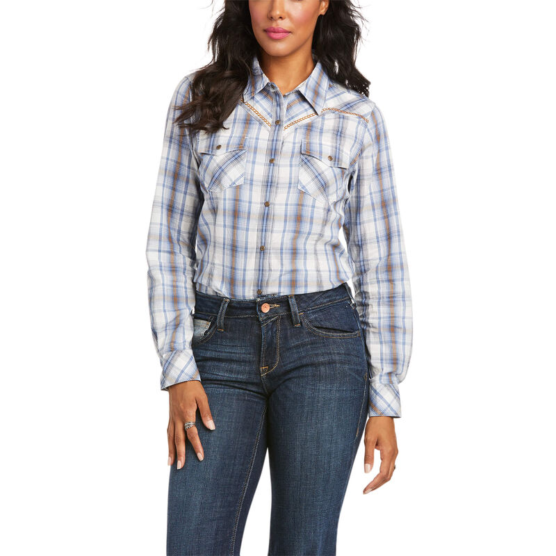 Ariat Hemden Damen - Real Summer Breeze Grau/Weiß ( TADMX-8962 )